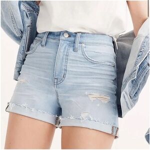 M15 NWT MADEWELL Distressed Denim High Rise Shorts Size 27 Posey‎ Wash